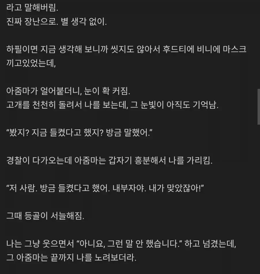 동네 빌런 아줌마에게 장난친 사람