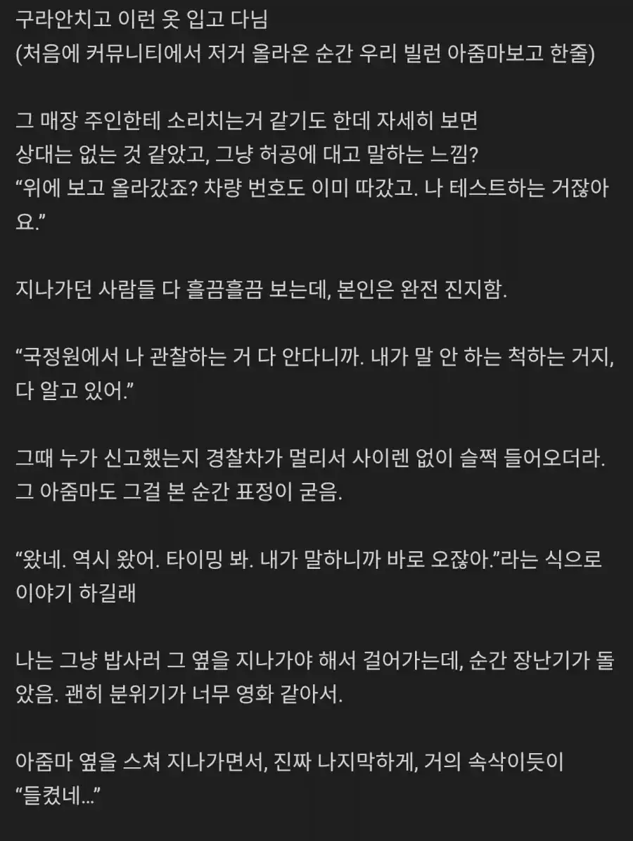동네 빌런 아줌마에게 장난친 사람