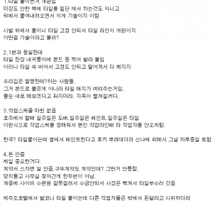 호주서 타일 5년하다 귀국후 한국서 타일 1년 하고 때려침