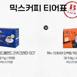 커피 유튜버가 정해본 믹스커피 티어표