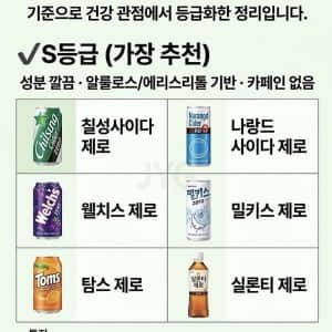 제로 음료 S급 ~ D급 서열 정리