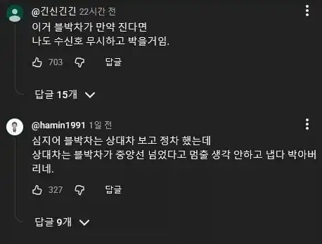 블박) 공사현장 신호수 무시한 트럭 대참사