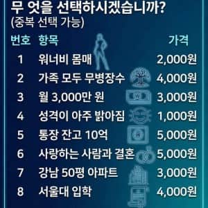 딱 만원만 있다면 당신은 무엇을 선택하시겠습니까?