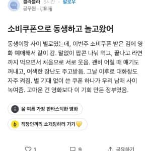 블라인의 즐거운 작년 소비쿠폰 생활