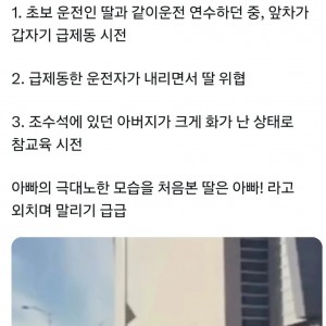 딸 운전 연수 중, 보복운전자 만난 아빠
