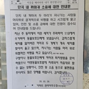 아파트 단지 내 안내문