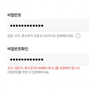 비밀번호 설정할 때 짜증나는 상황