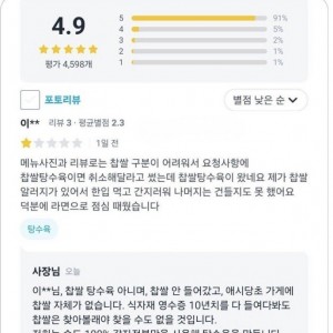 찹쌀탕수육을 먹고 알러지가 올라왔다는 사람