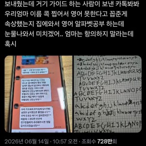 영어 못한다고 엄마한테 꼽준 여행 가이드