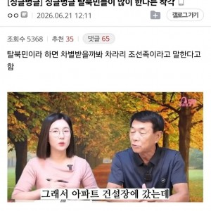 탈북민들이 많이 한다는 착각 