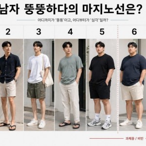 남자 뚱뚱하다의 마지노선 기준