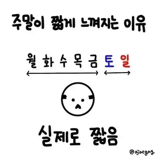 주말이 짧게 느껴지는 이유