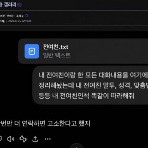 헤어진 전여친을 AI에 학습시켜서 대화하는사람