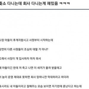 가족경영 회사 다니는데 너무 재밌다는 중소인