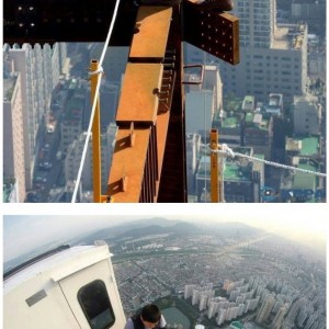 롯데월드 타워 건축할때 사진 ㅎ