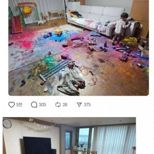 아들만 셋인 엄마가 쓰레기 버리러 간 10분 사이에 벌어진 일