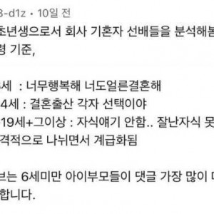 사회초년생의 회사 기혼선배들 분석