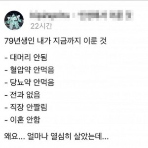 79년생인 내가 지금까지 살면서 이룬거