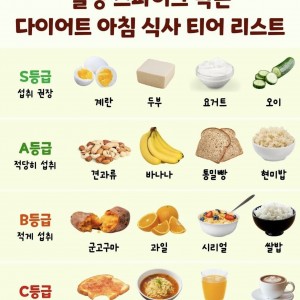혈당 스파이크 막는 다이어트 아침 식사 티어 리스트